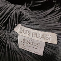 PLEATS PLEASE ISSEY MIYAKE PP63-JK852 プリーツ フリンジ ハイネック 長袖Ｔシャツ カットソー ロンＴ ブラック レディース プリーツプリーズ【中古】4-1010M∞