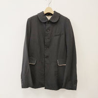 BLACK COMME des GARCONS AD2011 染色加工 丸襟ジャケット ポリエステルレーヨン サイズS ジャケット ブラック レディース ブラックコムデギャルソン【中古】4-0913T◎