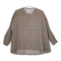 evam eva Linen shirts リネン ブラウス 定価26400円 E223T013 長袖シャツ グレージュ レディース エヴァムエヴァ【中古】5-0421M∞