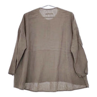 evam eva Linen shirts リネン ブラウス 定価26400円 E223T013 長袖シャツ グレージュ レディース エヴァムエヴァ【中古】5-0421M∞