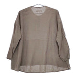 evam eva Linen shirts リネン ブラウス 定価26400円 E223T013 長袖シャツ グレージュ レディース エヴァムエヴァ【中古】5-0421M∞