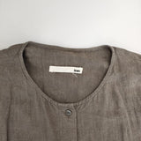 evam eva Linen shirts リネン ブラウス 定価26400円 E223T013 長袖シャツ グレージュ レディース エヴァムエヴァ【中古】5-0421M∞