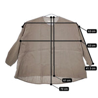 evam eva Linen shirts リネン ブラウス 定価26400円 E223T013 長袖シャツ グレージュ レディース エヴァムエヴァ【中古】5-0421M∞
