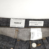 YAECA ワイドテーパードブラックデニムパンツ コットンリネン 11-11WB デニムパンツ ブラック レディース ヤエカ【中古】5-0421G∞