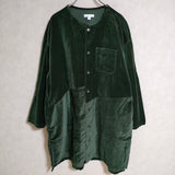 Engineered Garments ベロアノ ーカラー ロングシャツ コートワンピース サイズ1 ワンピース グリーン レディース エンジニアードガーメンツ【中古】4-0915T△