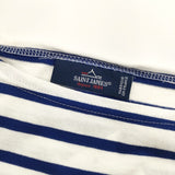 SAINT JAMES ピリアック ボーダー ボートネック コットン Ｔシャツ カットソー ブルー ホワイト レディース セントジェームス【中古】5-0502M△