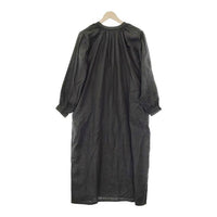 YAECA WRITE 90740 GATHER BLOUSE LONG ギャザー リネン ワンピース LOGWOOD ブラック レディース ヤエカ【中古】5-0301M∞