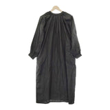 YAECA WRITE 90740 GATHER BLOUSE LONG ギャザー リネン ワンピース LOGWOOD ブラック レディース ヤエカ【中古】5-0301M∞