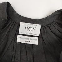 YAECA WRITE 90740 GATHER BLOUSE LONG ギャザー リネン ワンピース LOGWOOD ブラック レディース ヤエカ【中古】5-0301M∞