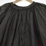 YAECA WRITE 90740 GATHER BLOUSE LONG ギャザー リネン ワンピース LOGWOOD ブラック レディース ヤエカ【中古】5-0301M∞