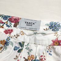 YAECA 90610 SUSSEX タック 花柄 コットン サイズM キュロット ホワイト レディース ヤエカ【中古】4-0915M△