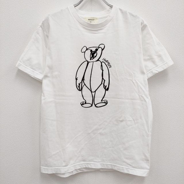 HARVESTY BEAR 熊プリント クマ サイズ2 半袖Ｔシャツ カットソー ホワイト レディース ハーベスティ【中古】4-0814S♪