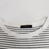 LENO H2101-CS003 サイズ0 HALF SLEEVE BORDER T-SHIRT ボーダー 半袖Ｔシャツ カットソー ホワイト ブラック レディース リノ【中古】4-0820S♪
