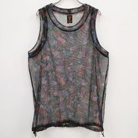 BEAMS BOY/S2W8/South2 West8 Bush Tanktop Dark Flower メッシュ花柄タンクトップ 黒 ビームスボーイサウスツーウェストエイト【中古】4-0814S♪