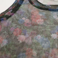 BEAMS BOY/S2W8/South2 West8 Bush Tanktop Dark Flower メッシュ花柄タンクトップ 黒 ビームスボーイサウスツーウェストエイト【中古】4-0814S♪