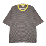 UNITED ARROWS & SONS by TEPPEI FUJITA STRIPE RINGER TEE 半袖Ｔシャツ カットソー ネイビー ベージュ メンズ ユナイテッドアローズサンズ【中古】5-0623S∞