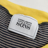 UNITED ARROWS & SONS by TEPPEI FUJITA STRIPE RINGER TEE 半袖Ｔシャツ カットソー ネイビー ベージュ メンズ ユナイテッドアローズサンズ【中古】5-0623S∞