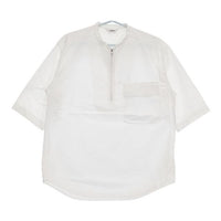 Ouur ハーフジップ コットン 日本製 半袖シャツ ホワイト メンズ アウアー【中古】5-0623S∞