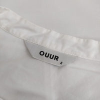 Ouur ハーフジップ コットン 日本製 半袖シャツ ホワイト メンズ アウアー【中古】5-0623S∞