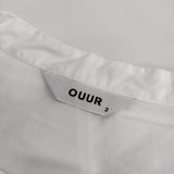 Ouur ハーフジップ コットン 日本製 半袖シャツ ホワイト メンズ アウアー【中古】5-0623S∞
