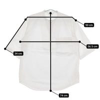 Ouur ハーフジップ コットン 日本製 半袖シャツ ホワイト メンズ アウアー【中古】5-0623S∞