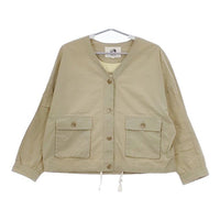 ONIGIRI シャツジャケット 52-21BP71 ノーカラー ドロスト ショートブルゾン ワッシャー加工 ジャケット ベージュ レディース オニギリ【中古】5-0421M∞