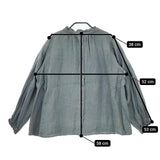 nest Robe ダメージダイウォシュ加工 リネン フリルカラー 01154-1289 ブラウス シャツ グリーン レディース ネストローブ【中古】5-0424M∞
