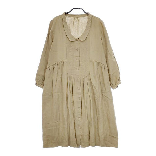 nest Robe リネンドレス 01111-1071 製品染め ワンピース ベージュ レディース ネストローブ【中古】5-0424M∞