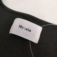 My:nia マイニア Vネック ノースリーブニット ベスト ブラック レディース【中古】5-0724S∞