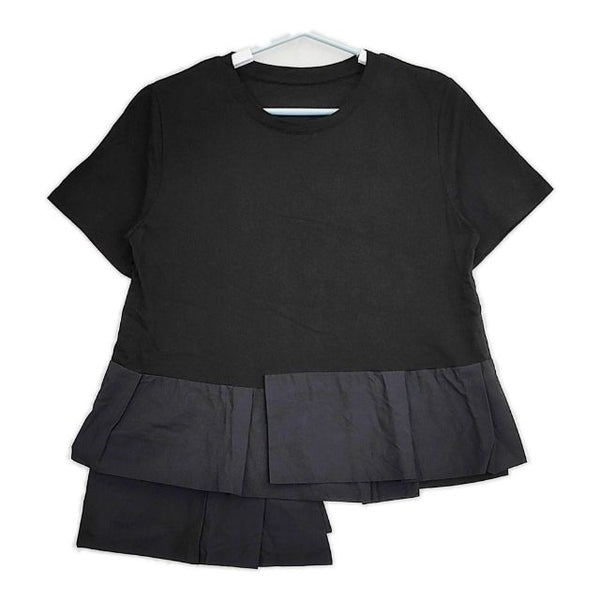 deux amour ドゥーザムール アシメペプラムカットソー 182-144059 半袖Ｔシャツ カットソー ブラック レディース【中古】5-0724S∞