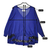 sono テンセルリネン レース カーディガン ブルー レディース ソーノ【中古】5-0424M∞