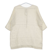 fog linen work FLW 半袖 チュニック リトアニアリネン プルオーバー ブラウス シャツ ベージュ レディース フォグリネンワーク【中古】5-0724S∞