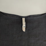 fog linen work リトアニアリネン 5分袖 ワンピース チュニック ブラック レディース フォグリネンワーク【中古】5-0424M∞