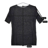 fog linen work リトアニアリネン 5分袖 ワンピース チュニック ブラック レディース フォグリネンワーク【中古】5-0424M∞