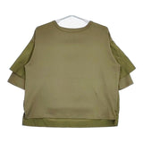 manon ブラウス切替 FLARE SLEEVE TEE MNN-C-077 半袖Ｔシャツ カットソー カーキ レディース マノン【中古】5-0724S∞