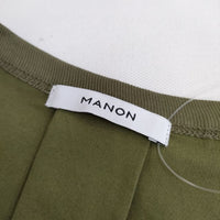 manon ブラウス切替 FLARE SLEEVE TEE MNN-C-077 半袖Ｔシャツ カットソー カーキ レディース マノン【中古】5-0724S∞
