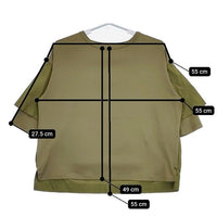 manon ブラウス切替 FLARE SLEEVE TEE MNN-C-077 半袖Ｔシャツ カットソー カーキ レディース マノン【中古】5-0724S∞