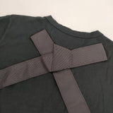 Tu es mon TRESOR コットン バックリボン 半袖Ｔシャツ カットソー ブラック レディース トゥエモントレゾア【中古】5-0724S∞