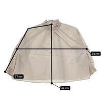 UNIVERSAL TISSU 襟フリル コットン ブラウス シャツ ベージュ レディース ユニバーサルティシュ【中古】5-0424M∞