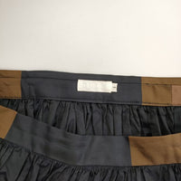 nooy ポリエステルシルク ボーダー スカート ブラウン ブラック レディース ヌーイ【中古】5-0421M∞