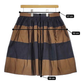 nooy ポリエステルシルク ボーダー スカート ブラウン ブラック レディース ヌーイ【中古】5-0421M∞