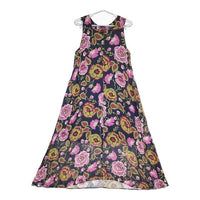 IENA chere deveaux ロングワンピース ボタニカル柄 ノースリーブドレス ワンピース チャコールグレー ピンク レディース イエナ【中古】5-0724S∞