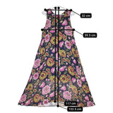 IENA chere deveaux ロングワンピース ボタニカル柄 ノースリーブドレス ワンピース チャコールグレー ピンク レディース イエナ【中古】5-0724S∞