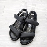 BIRKENSTOCK Theda papillio 38サイズ 24.5cm アンクルベルト 厚底 サンダル ブラック レディース ビルケンシュトック【中古】4-0912S◎