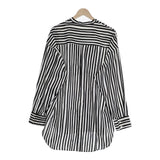 CITYSHOP STRIPE PRINT SHIRTS ストライプ Vネック 長袖シャツ 23SS ブラック ホワイト レディース シティショップ【中古】4-1022M♪