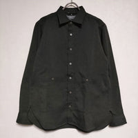 green label relaxing SC TECHNO/NEL ワーク REG シャツ 定価9790円 3211-149-2130 長袖シャツ ブラック メンズ グリーンレーベルリラクシング【中古】4-1026M∞