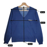 MHL. 595-163373 サイズ2 コットン ポケット付き Vネックセーター ニット ブルー レディース エムエイチエル【中古】4-1022M♪