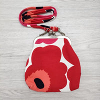 marimekko ウニッコ Unikko がま口 ショルダーバッグ コットン ショルダーバッグ レッド ホワイト レディース マリメッコ【中古】4-1004G◎