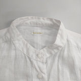 R&D.M.Co- リネン チュニックシャツ ロング ブラウス シャツ ホワイト レディース オールドマンズテーラー【中古】5-0402M∞