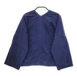 Lin francais d'antan コットン ノーカラー ジャケット ネイビー レディース ランフランセダンタン【中古】5-0402M∞